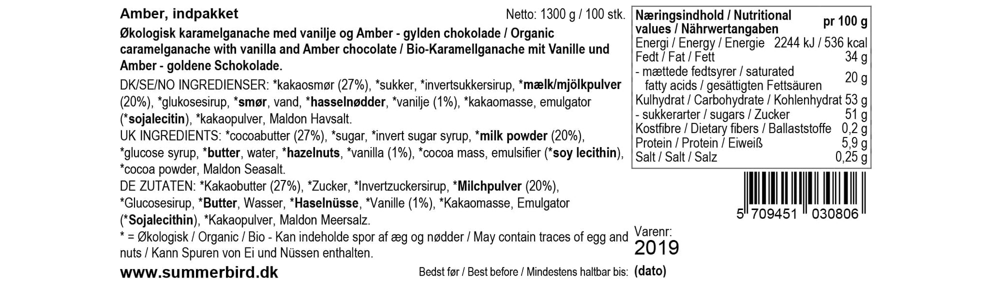Summerbird - 100 stk. Amber Sommerfugl.
