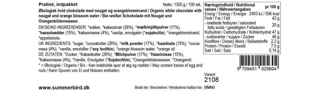 Summerbird - 100 stk. Praliné Sommerfugl