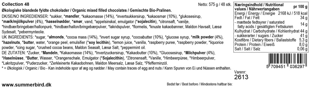 Summerbird Chokolade – Collection 48 Gaveæske