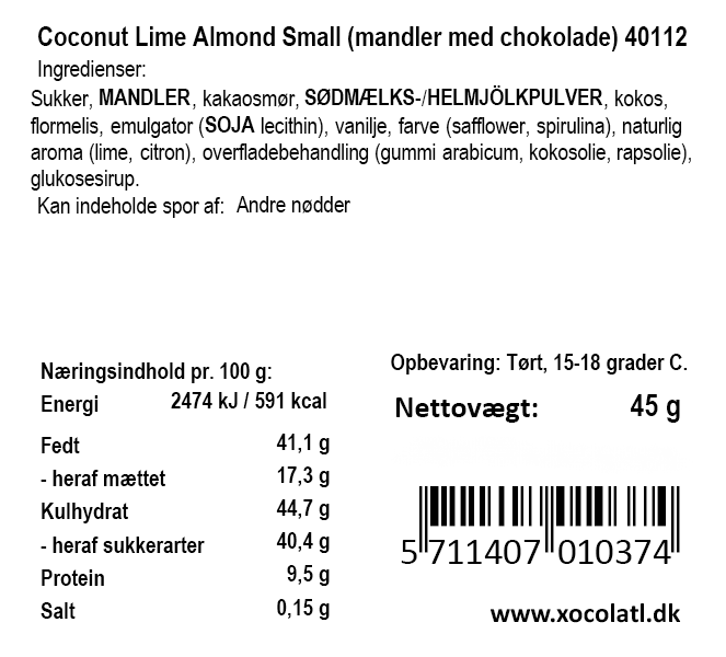 Xocolatl - Mandler med kokos og lime