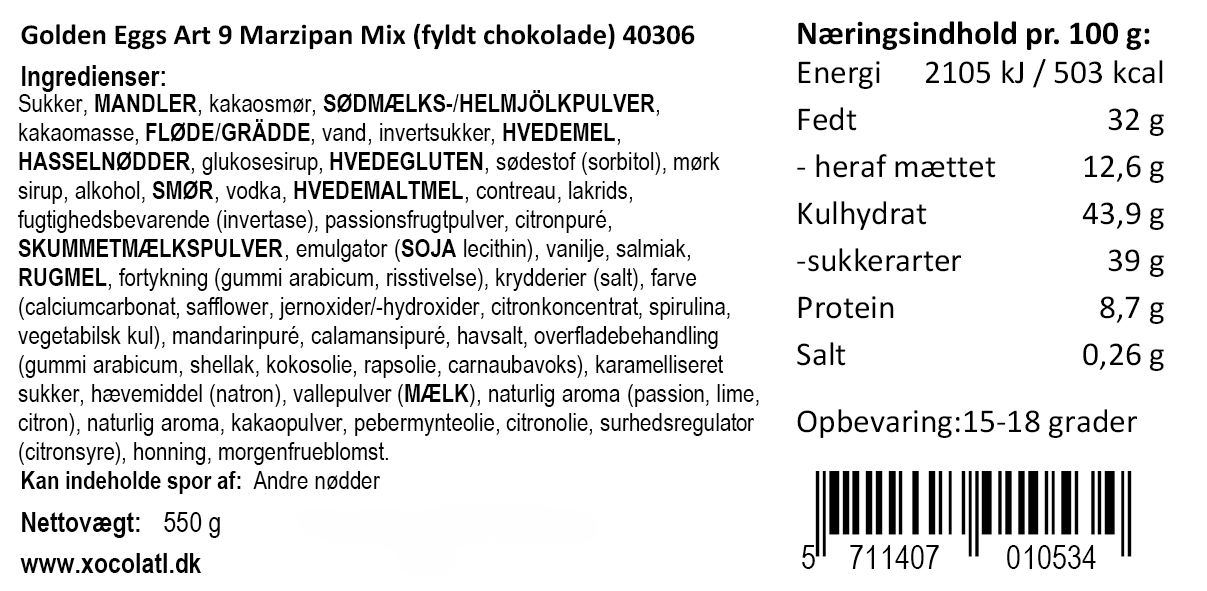 Xocolatl - Golden Eggs Art 9 Marzipan Mix