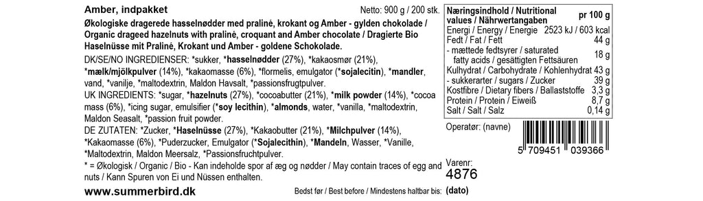 Summerbird - Amber dragéer, 200 stk.