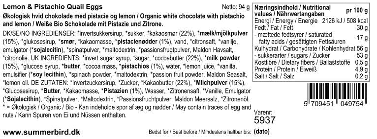 Summerbird - Lemon & Pistachio vagtelæg