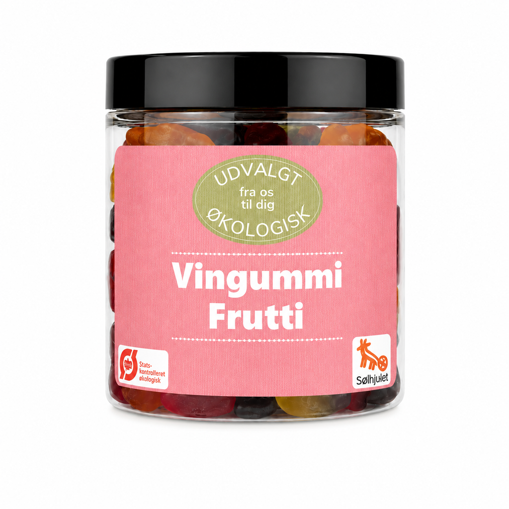 Økologisk Vingummi frugt Frutti fra Solhjulet i bøtte