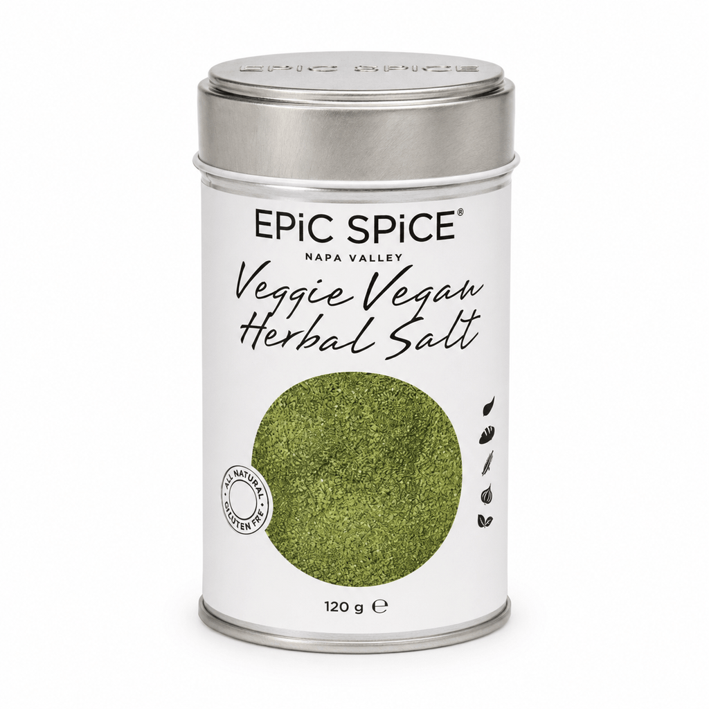 Veggie Vegan Herbal Salt, vegansk krydderi, urtesalt, krydderi til grøntsager, krydderi til vegansk mad, Epic Spice urtesalt