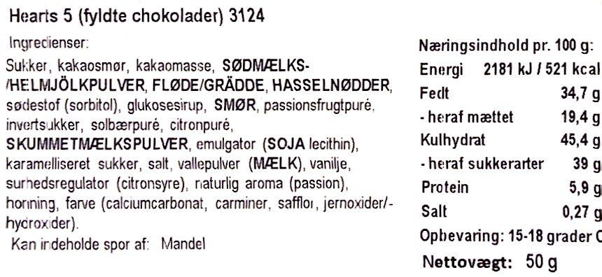 Xocolatl - Love Hearts 5 stk.