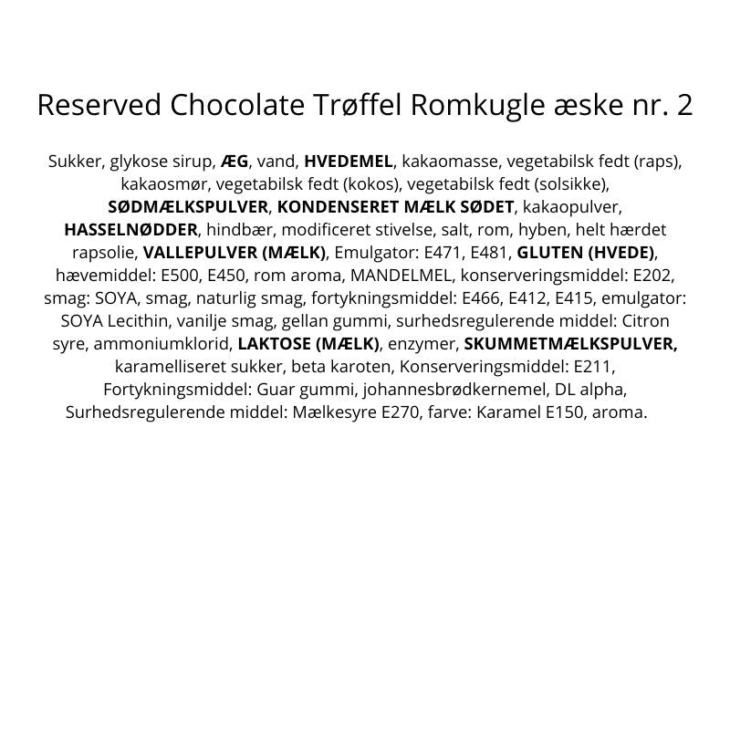Reserved Chocolate - Romkugler, Mix