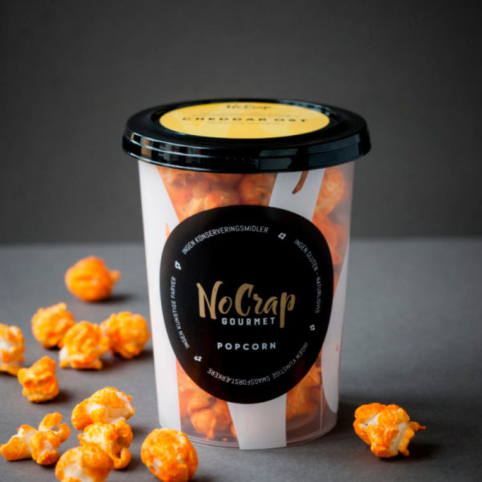 Gourmet Popcorn fra NoCrap med cheddar ost