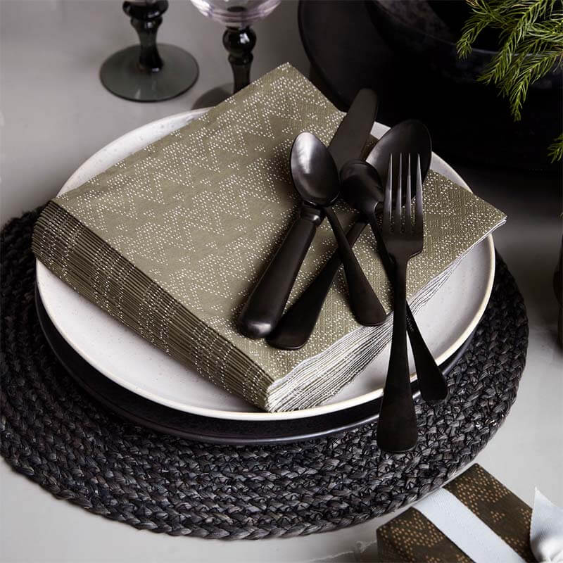 Jule serviet grøn zigzag