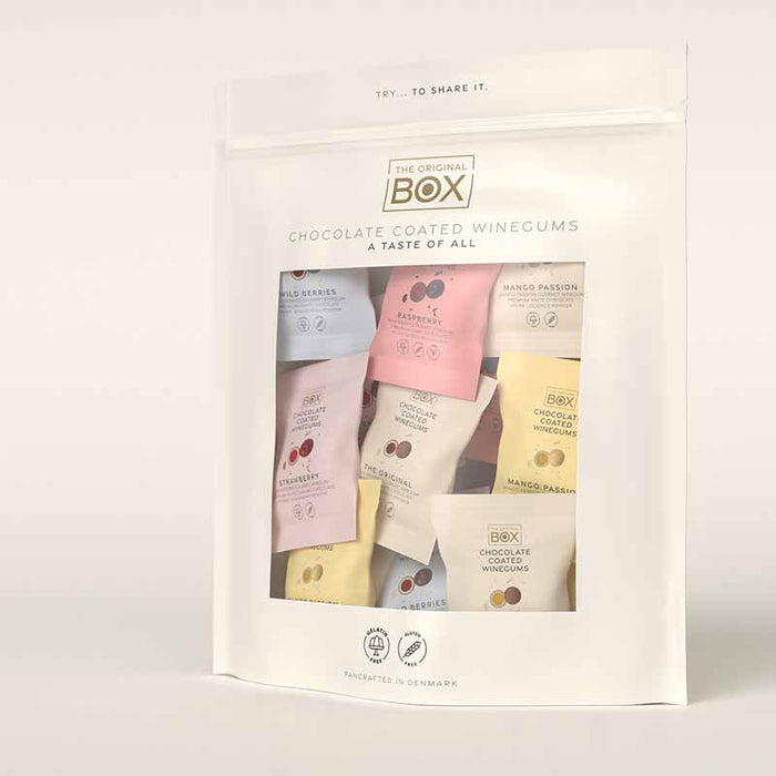 box the original flowpack individuelt indpakket slik vingummi chokolade kontor