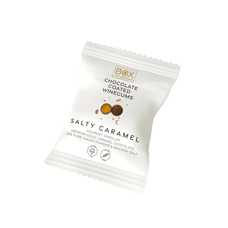 box the original salt karamel vingummi chokolade