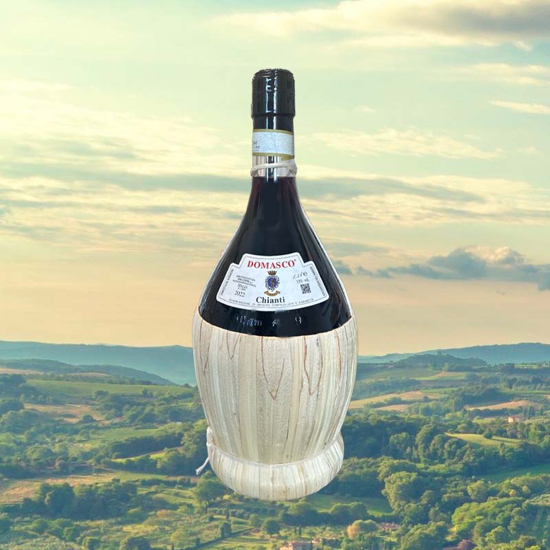 italiensk retrovin i stråflaske