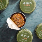 økologisk skagen laks i olivenolie på dåse