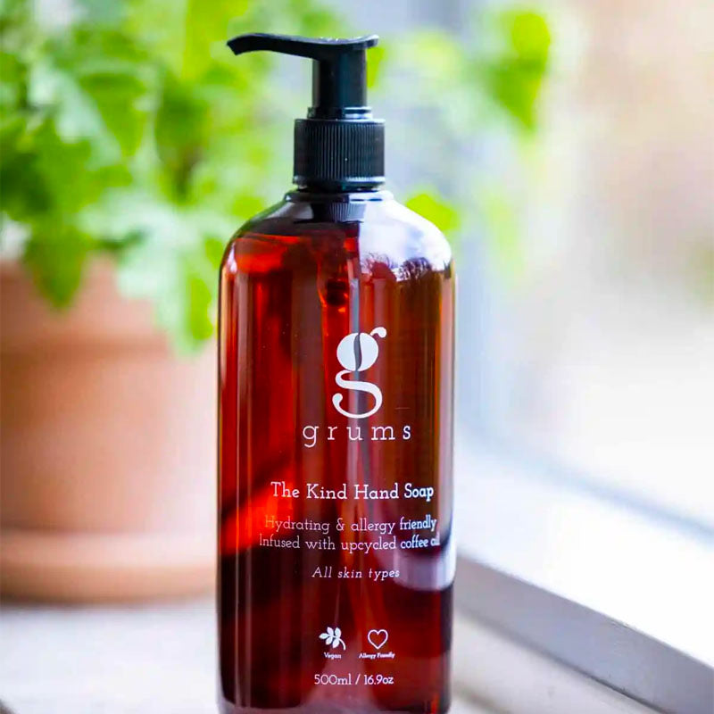 grums håndsæbe lavet på kaffeolie - øko label - vegan - allergy friendly