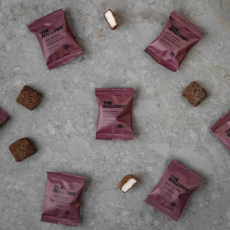 The Mallows flowpack lilla lakrids