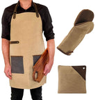 Stuff Design - Forklæde med tilbehør, beige/grå.