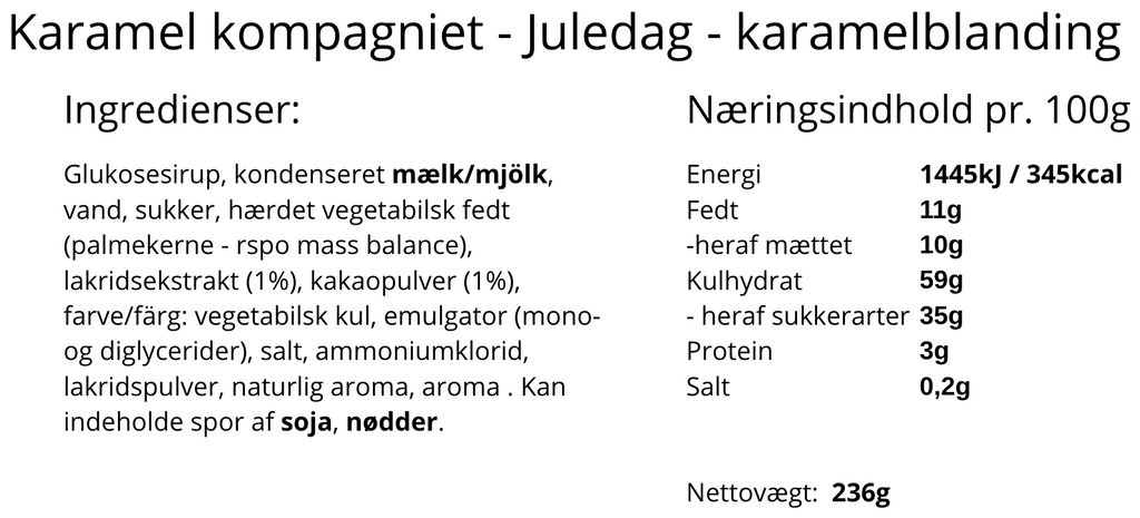 Karamel Kompagniet - Juledag, karamelblanding