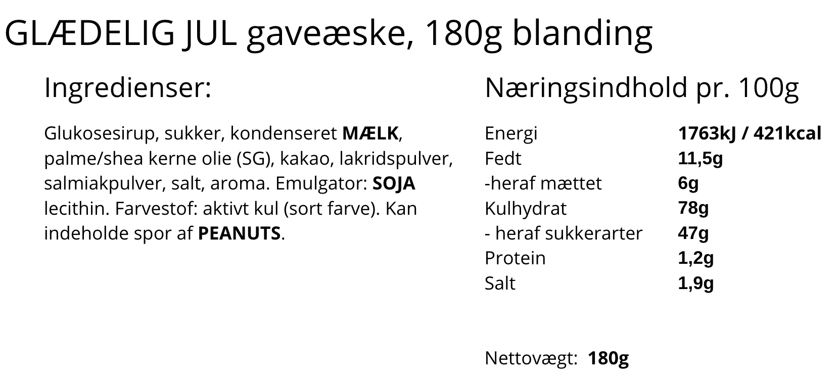 Karamelleriet -  GLÆDELIG JUL, stor