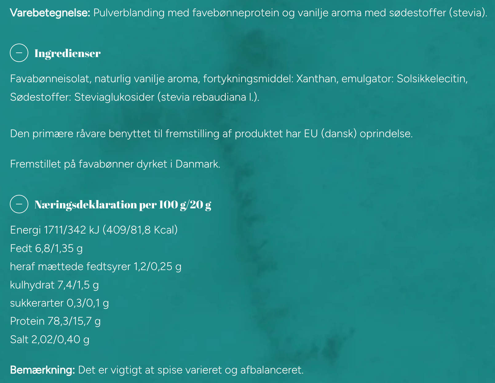 Green Goddess - Fava Proteinpulver, Vanilla dream