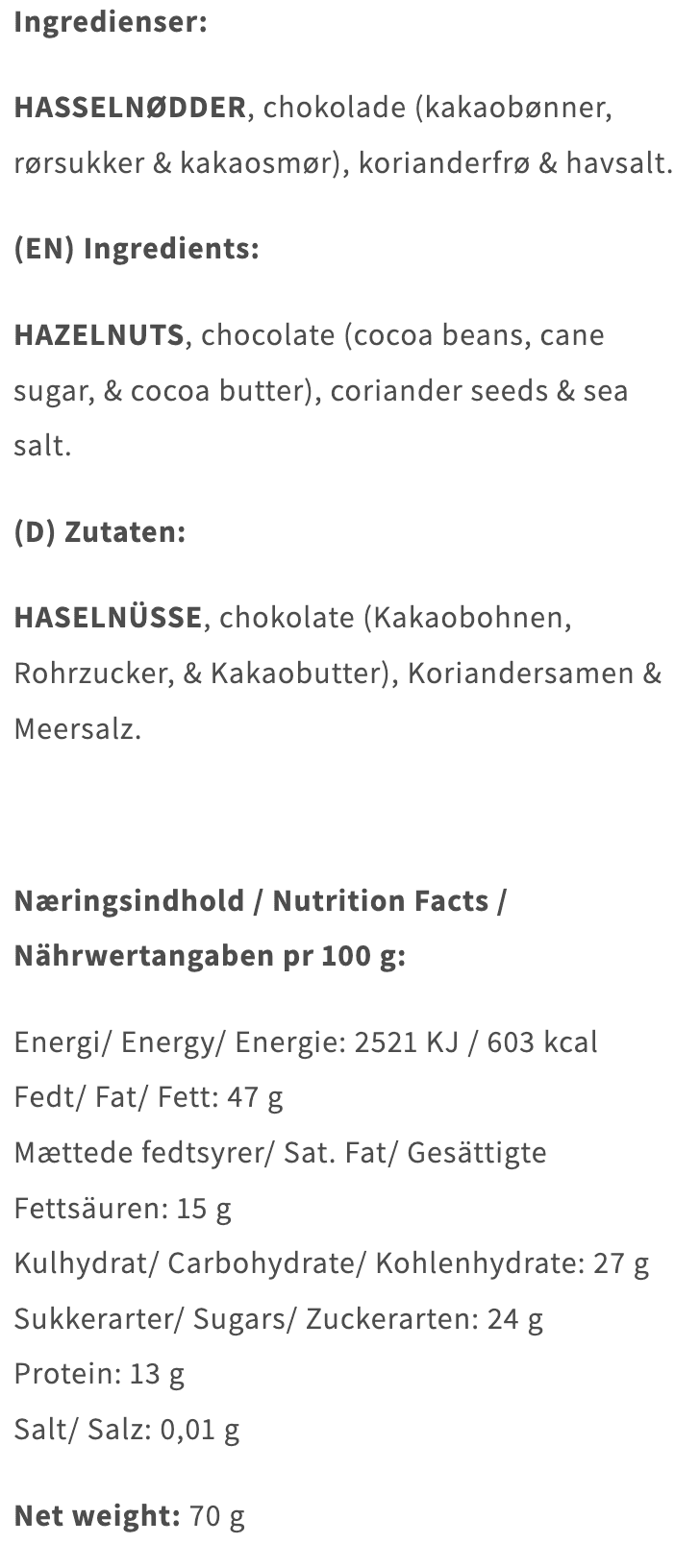 Friis Holm - Hasselnød dragée.
