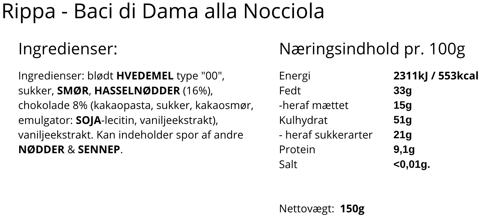 Rippa - Baci di Dama alla Nocciola