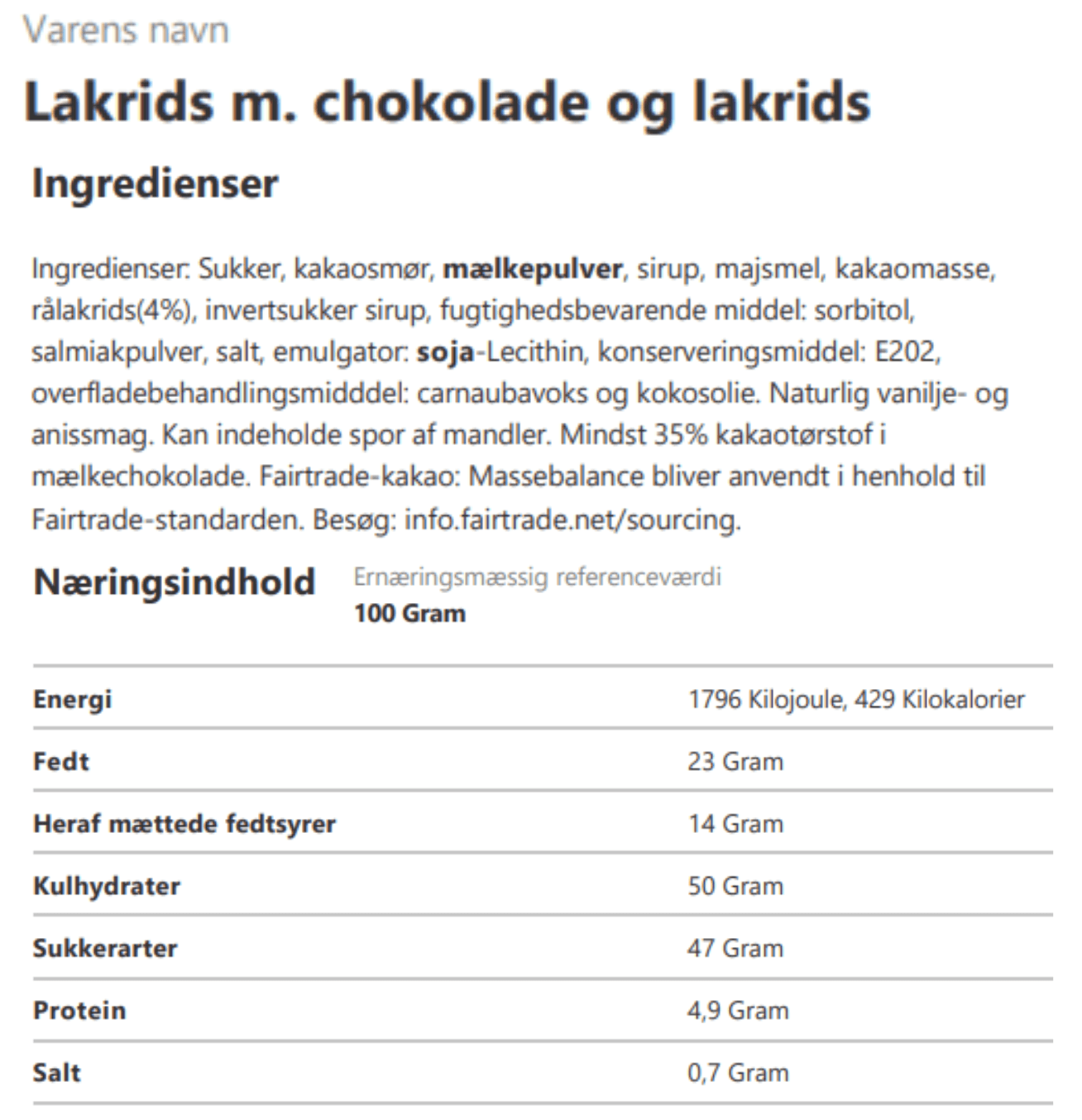 Sv. Michelsen - Lakrids med chokolade og lakrids.