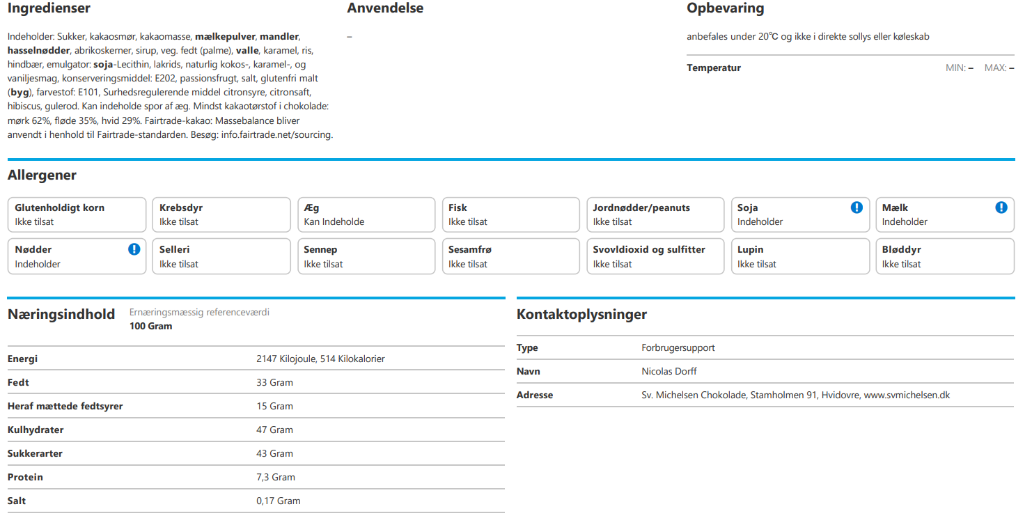 Sv. Michelsen - Fyldte chokolader, 10 stk.