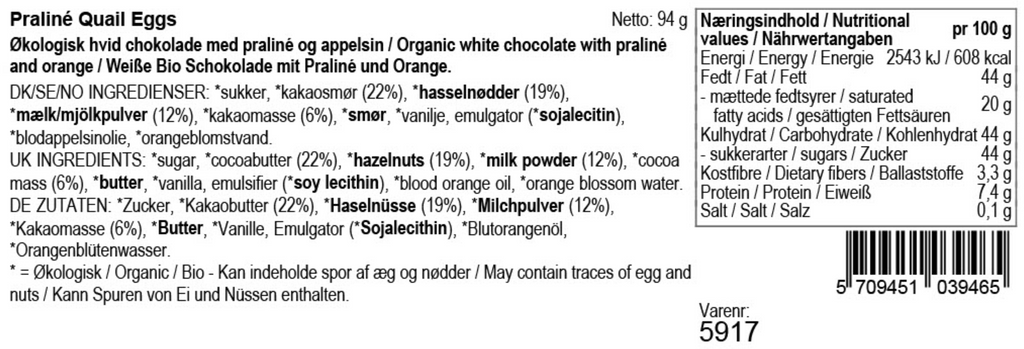 Summerbird - Vagtelæg Praliné