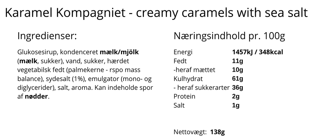 Karamel Kompagniet - Karameller med sydesalt