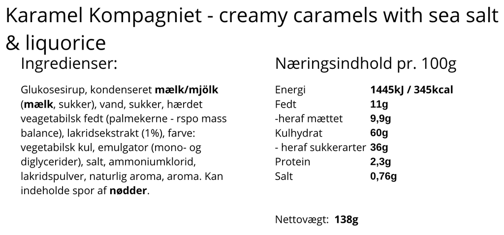 Karamel Kompagniet - Karameller med sydesalt & lakrids