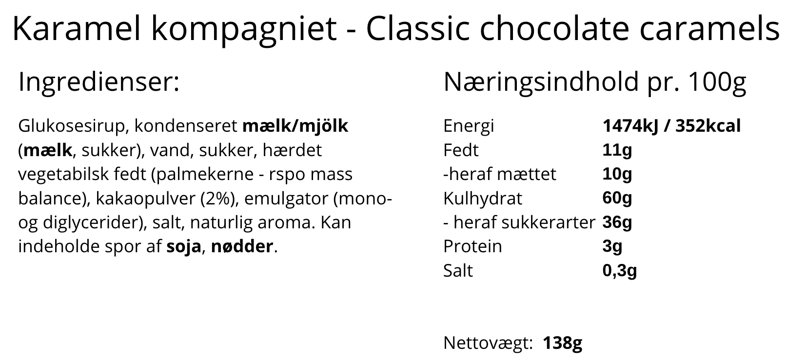 Karamel Kompagniet - Klassiske chokoladekarameller