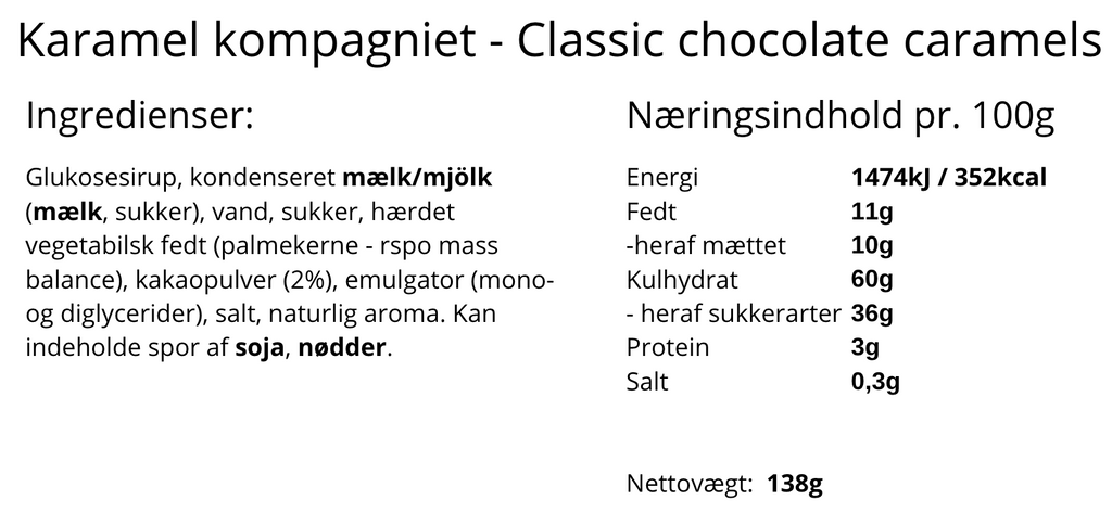 Karamel Kompagniet - Klassiske chokoladekarameller