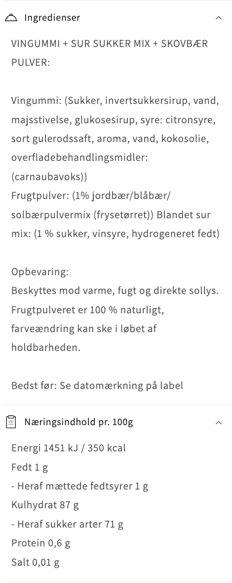 Box The Original – Vingummi, Skovbær, Flowpack