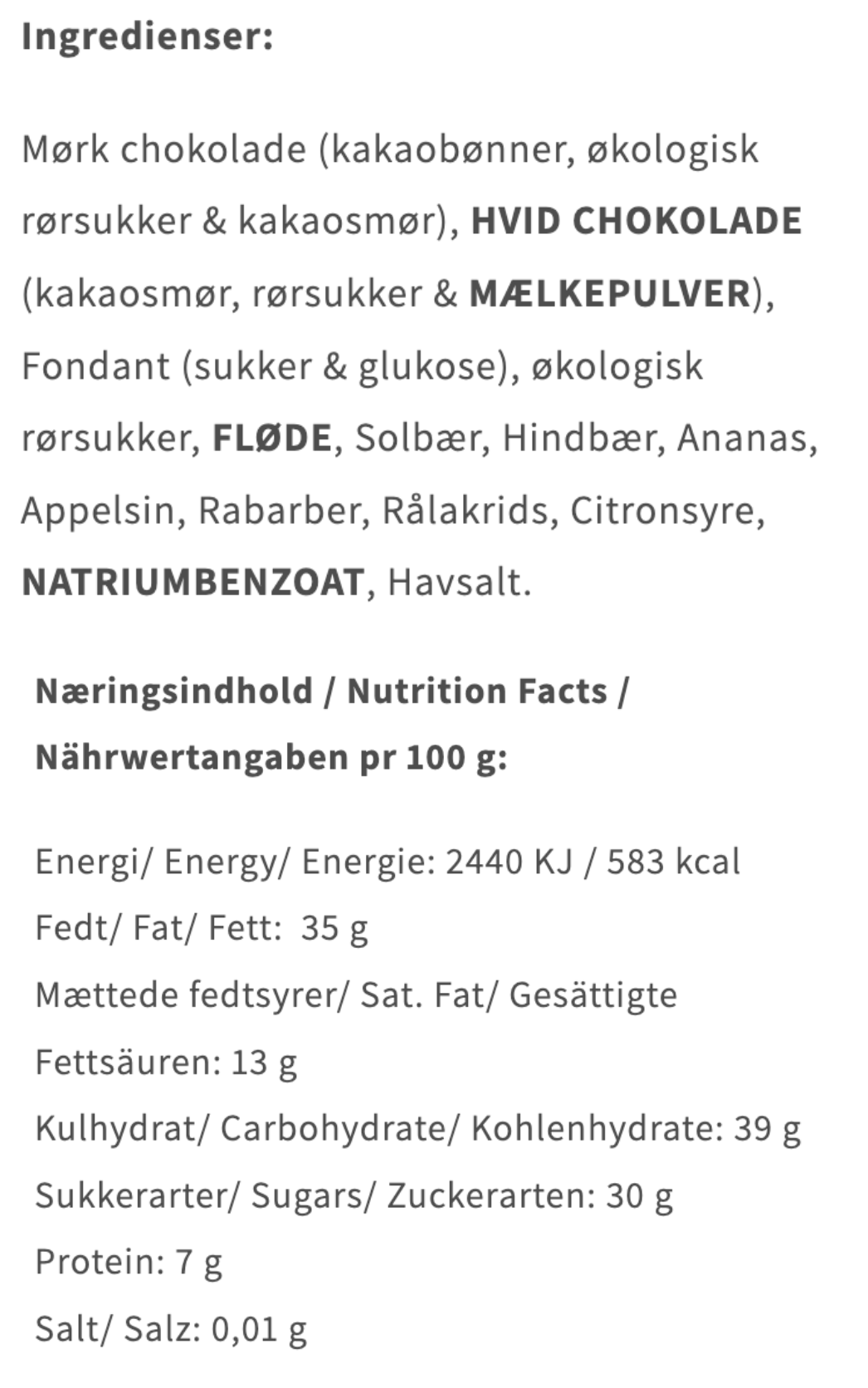 Friis Holm - Fyldte chokolader, Hansens Is