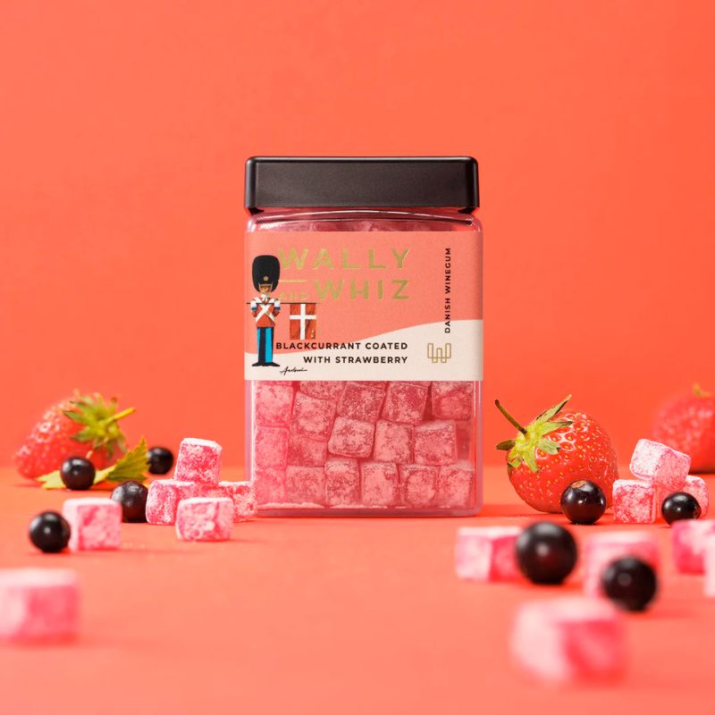 Wally and Whiz Blackcurrant Strawberry gourmet winegum jordbær solbær