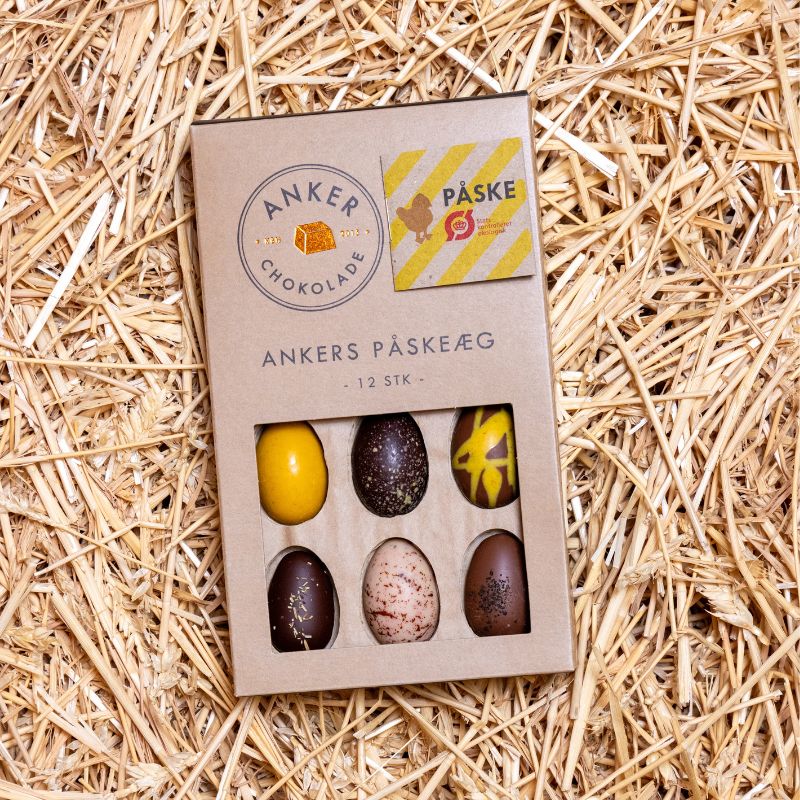 Ankers påskeæg 12 stk. økologiske dessert-chokolader