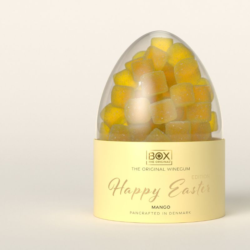 box the original vingummi sur påskeæg mango