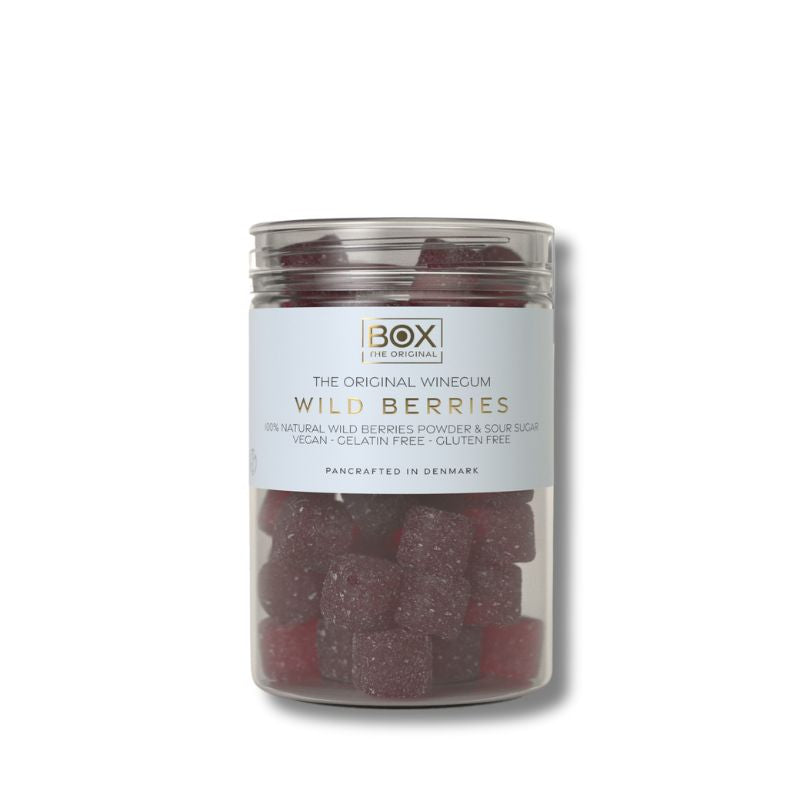 Box the Original Just the Winegum Wild Berries – vegansk, glutenfri skovbærvingummi