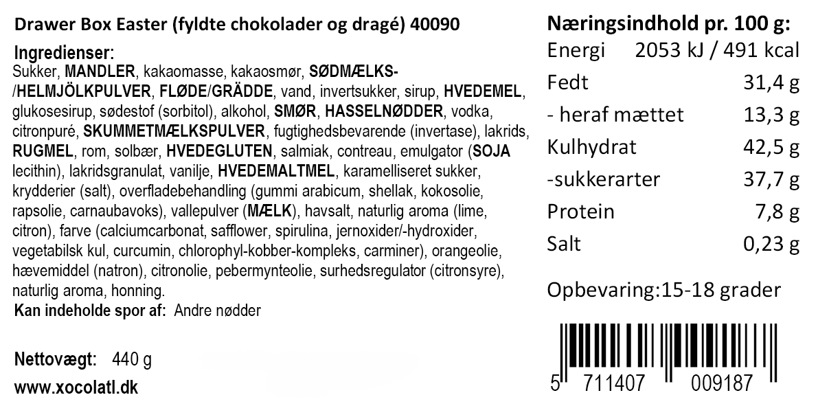 Xocolatl - Påske gaveæske med skuffe