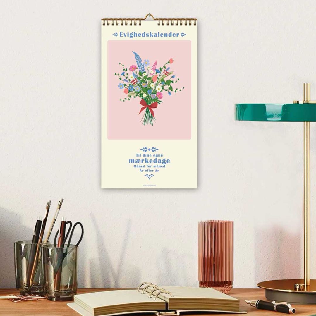 Fødselsdagskalender 17×29,7 cm med spiral ViSSEVASSE evighedskalender gaveidé