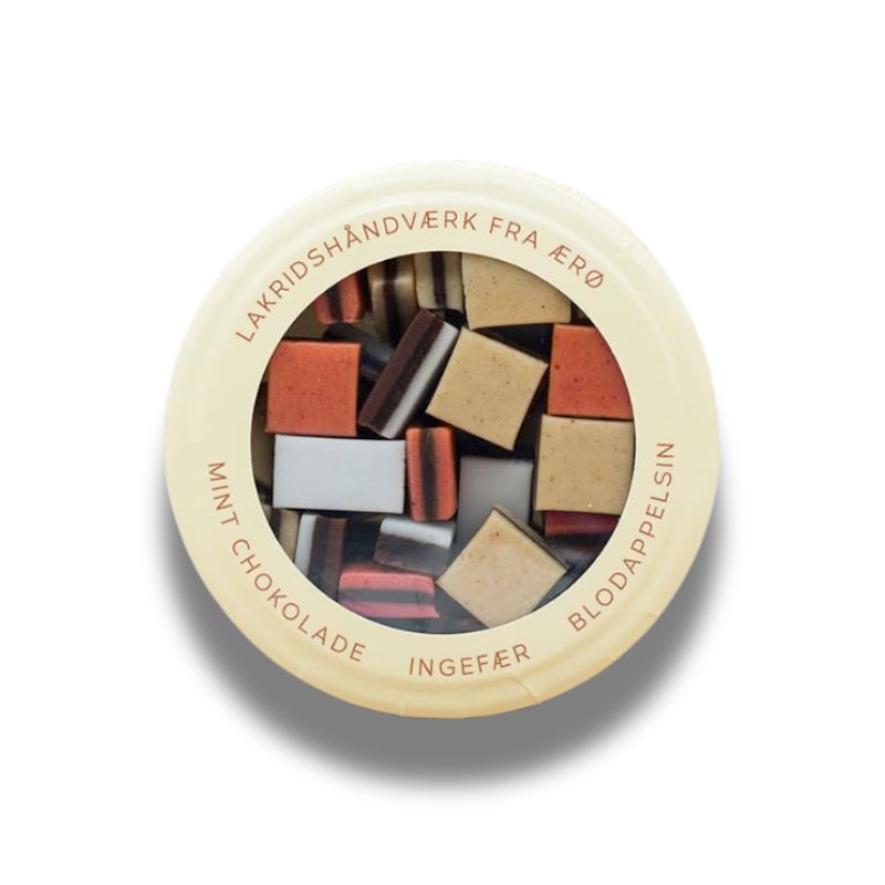 hattesen's konfektfabrik vinteræske 2025 mint chokolade ingefær blodappelsin