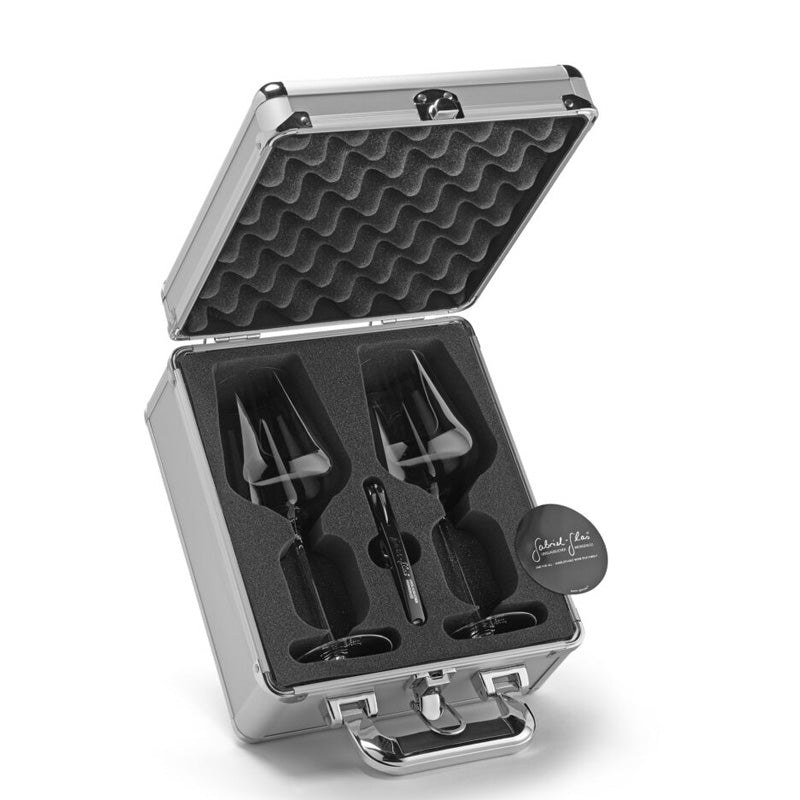 gabriel-glas travelcase goldedition kuffert rejsekuffert vinglas proptrækker