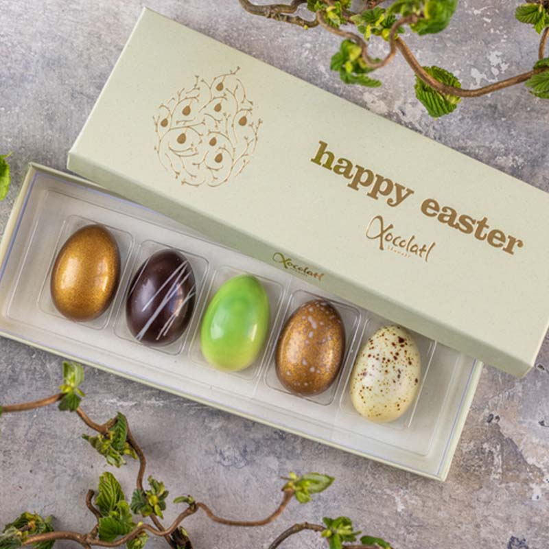 xocolatl happy easter golden eggs chokolade påskeæg 