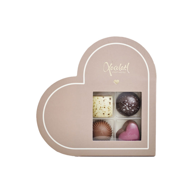 Xocolatl - Rosa hjerteæske, 4stk.