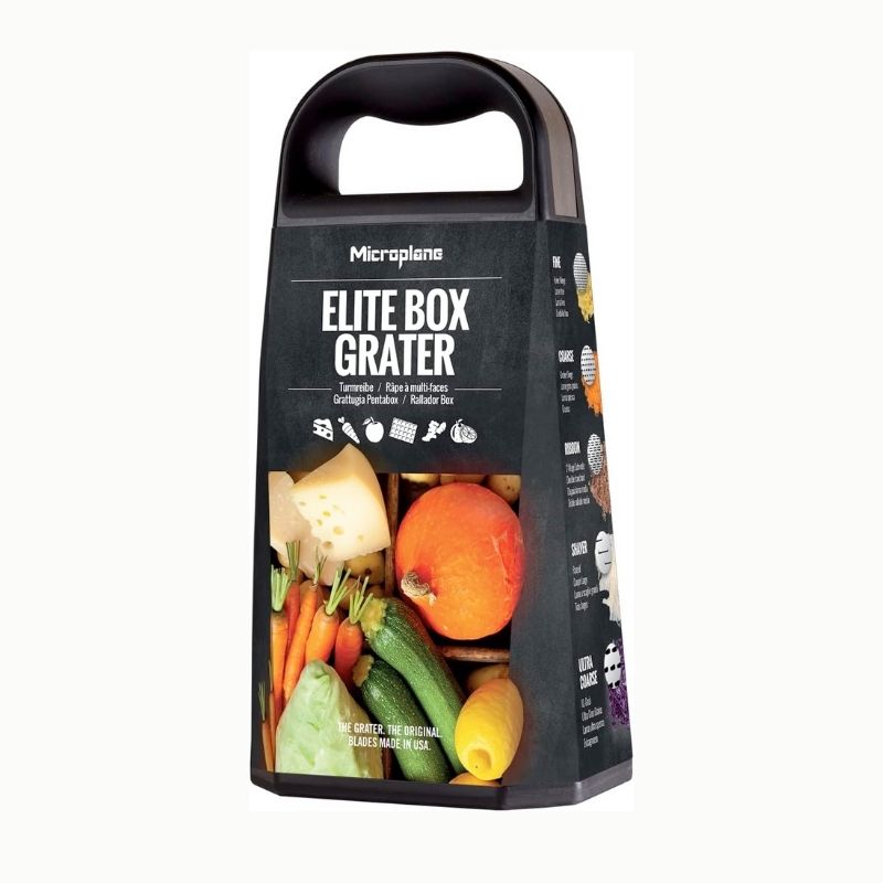 microplane elite box grater rivejern firkantet opsamler