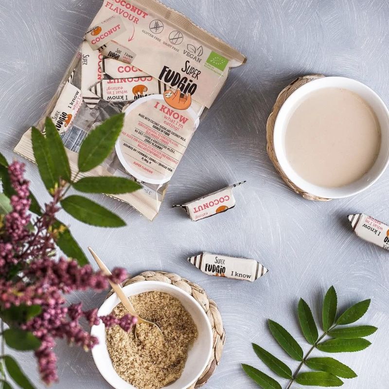 Super Fudgio Kokos karameller coconut fudge vegansk økologisk glutenfri